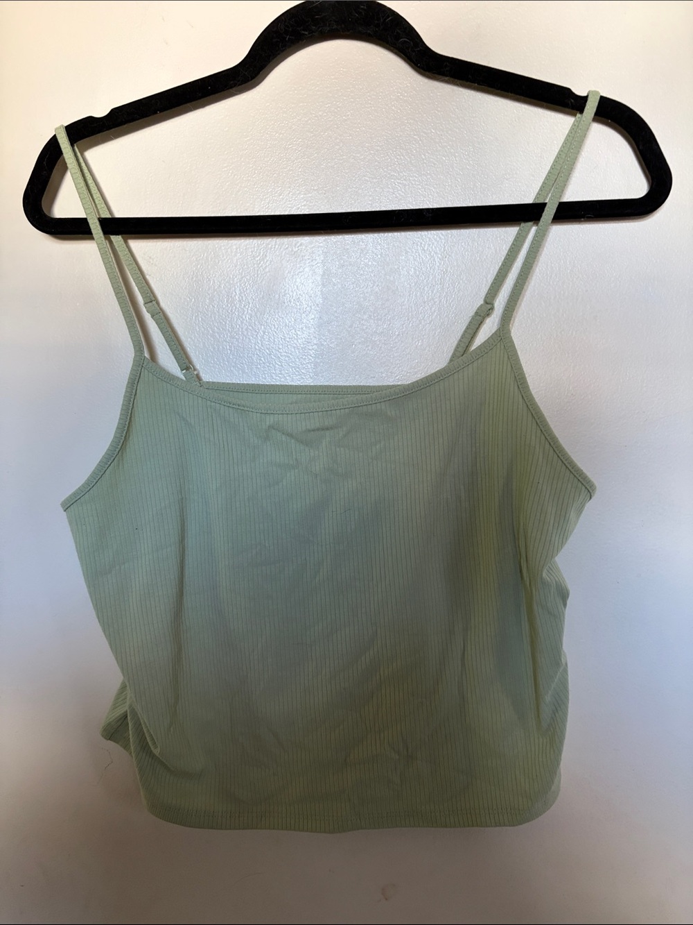 American Eagle Outfitters Sage Green Ribbed Spaghetti Strap Cami